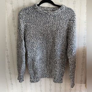 J.Crew Women’s Cotton Knit Sweater Blue White Marled Size S thick and warm